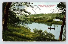 Postcard Iowa Cedar Rapids IA Ellis Park Canoe 1912 Posted Divided Back