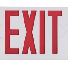 Exit Sign Plastic with Red Letters Hard-Wired
