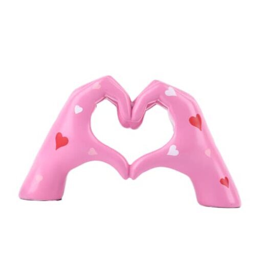 Loveinger Statue, Heart-Shaped Sculpture Love Gesture Decoration, Modern Art F