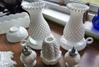 Vintage White Milk Glass/Hobnail/Crimped/Ruffle.  Misc Mixed Lot