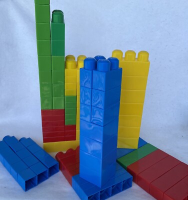 MEGA BLOKS 100 Basic Blocks Building Storage Carrying Bag STEM Math Teaching