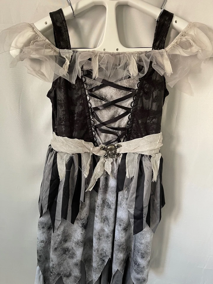 Vestido Disfraz de Halloween Hyde & Eek Negro/Gris/Blanco Pirata Con Cordones Sin Mangas Foto 3 de 4