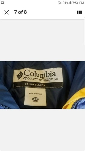 š„COLUMBIA Sportswear Youth Large 14/16 JACKET COAT Blue EXCELLENT CONDITIONš„ - Picture 6 of 7
