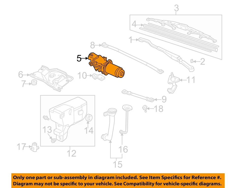 二手挡风玻璃雨刮电机 适合:2000 年本田 S2000 A 级 — 第 3/4 张图片
