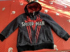 Marvel Spiderman Zipper Quilt Lined Hoodie Jacket Size 5/6 Gray