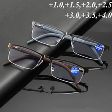 Mens Rectangular Blue Light Blocking Reading Glasses Spring Hinge Readers New