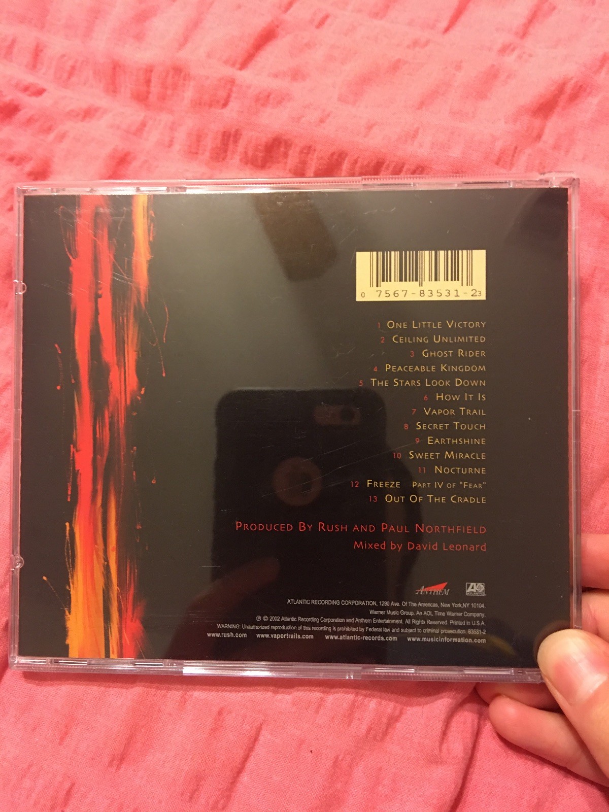 Vapor Trails By Rush Cassette 2002 Atlantic Label For Sale