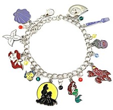The Little Mermaid Ariel Themed Multicharm Metal Charm Bracelet