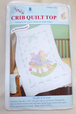 Jack Dempsey Stamped White Quilt Crib Top 40"X60"-Giraffe  Friends Embroidery