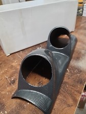 52mm Gauge Pod - Double, Pillar Mount, Carbon Effect