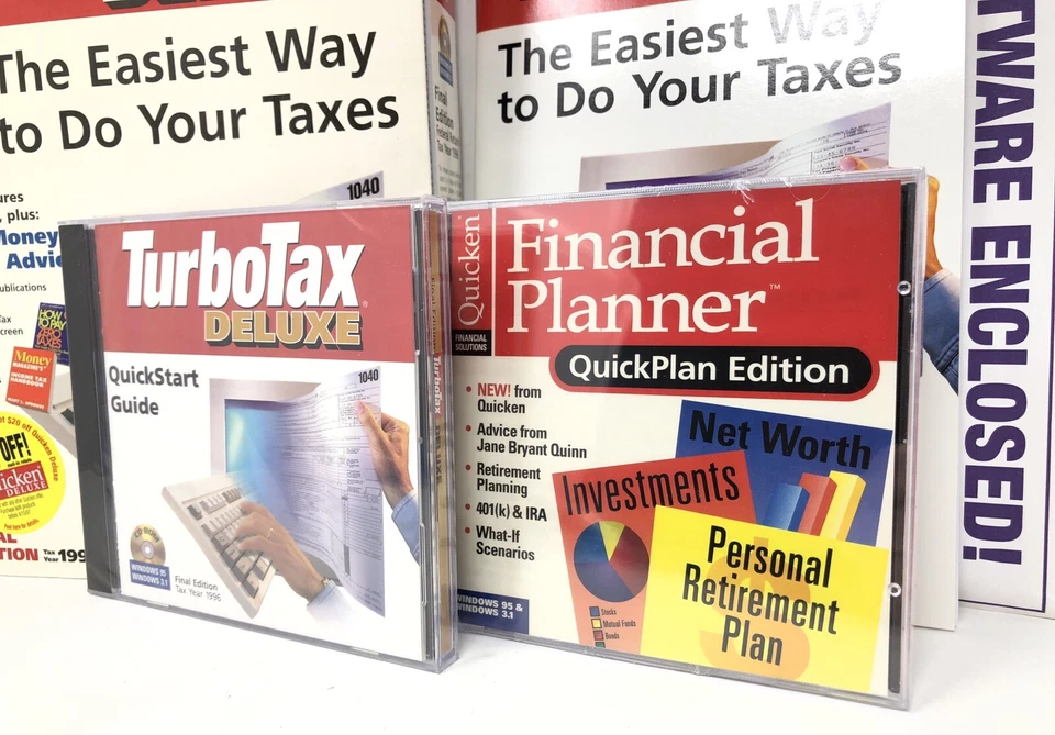 TurboTax Deluxe QuickStart Final Edition 1996 Tax Year Windows 95 Sealed CDs - Image 2 of 4