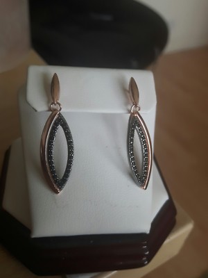 Fiorelli Ohrhänger Silber rosévergoldet Marquise und Pave DP633 UVP 100£