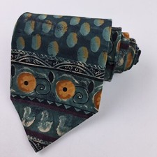 Vintage J. Garcia Necktie 100 -Silk Abstract Made in USA 58"x3.75"