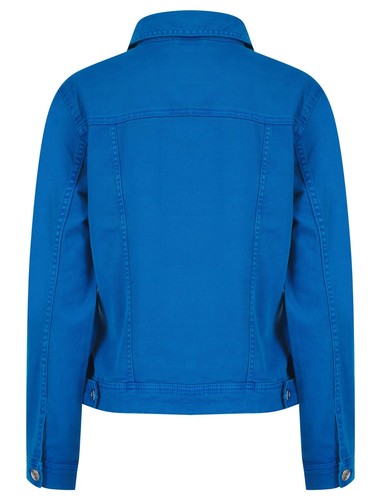 Womens Ladies Stretch Denim Jacket Soft Cotton Summer Bright Colour Fashion Coat - Picture 6 of 13