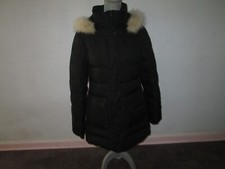 Hunter 1856 Black Down Insulated Puffer Jacket Parka Fox Fur Hood Waterproof ~ S