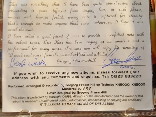 Gregory fraser - Hill 20th Century Music - CD Album - 24 Tracks - SIGNED - (M5) - Imagen 3 de 3