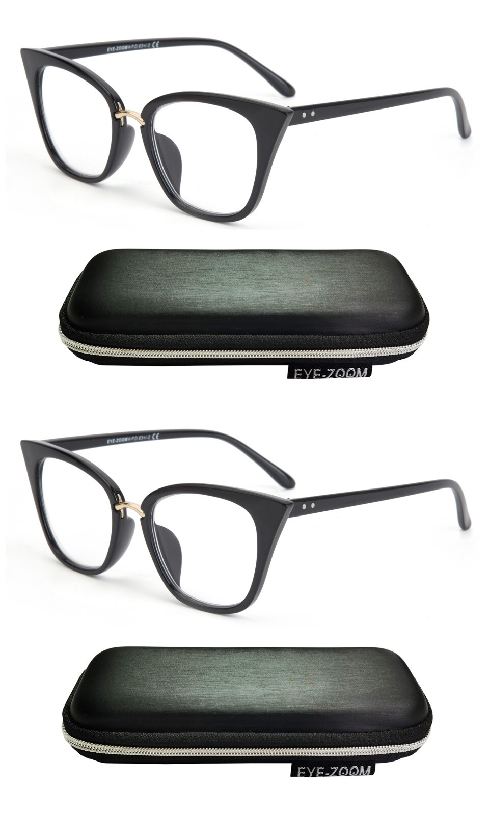 EYEZOOM 2 Pack Stylish Cat-Eye Reading Glasses for Women – Fashionable, Modern