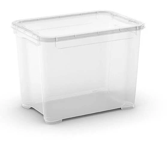 Inhouse Set 6 Scatole Portaoggetti In Plastica Trasparente Con Coperchio E Maniglia - 27,9 X 20 X 14,5 Cm