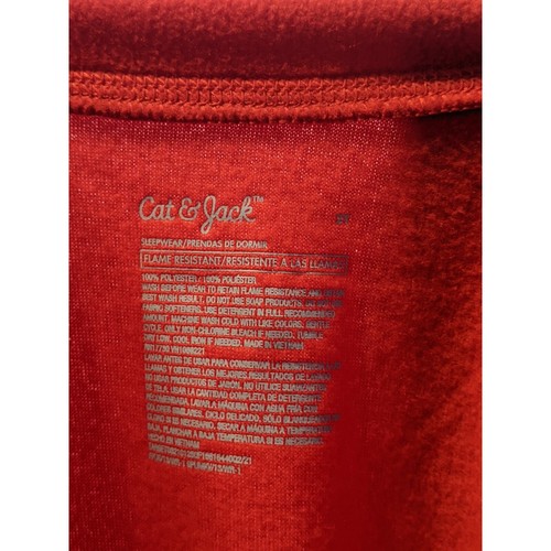 Acogedor pijama polar adaptable acceso abdominal para niños pequeños mono gato y gato rojo 2T - Imagen 4 de 6