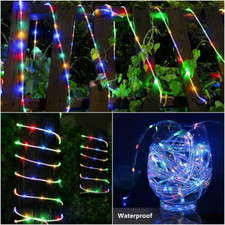 LED Solar Rope String Fairy Lights Strip Waterproof Outdoor Garden Patio Decor — image 13
