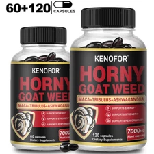 Horny Goat Weed, Maca, Tribulus Capsules - Supports stamina,Less fat more muscle