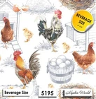 (5195) TWO Paper BEVERAGE / COCKTAIL Decoupage Art Craft Napkins - CHICKENS Eggs