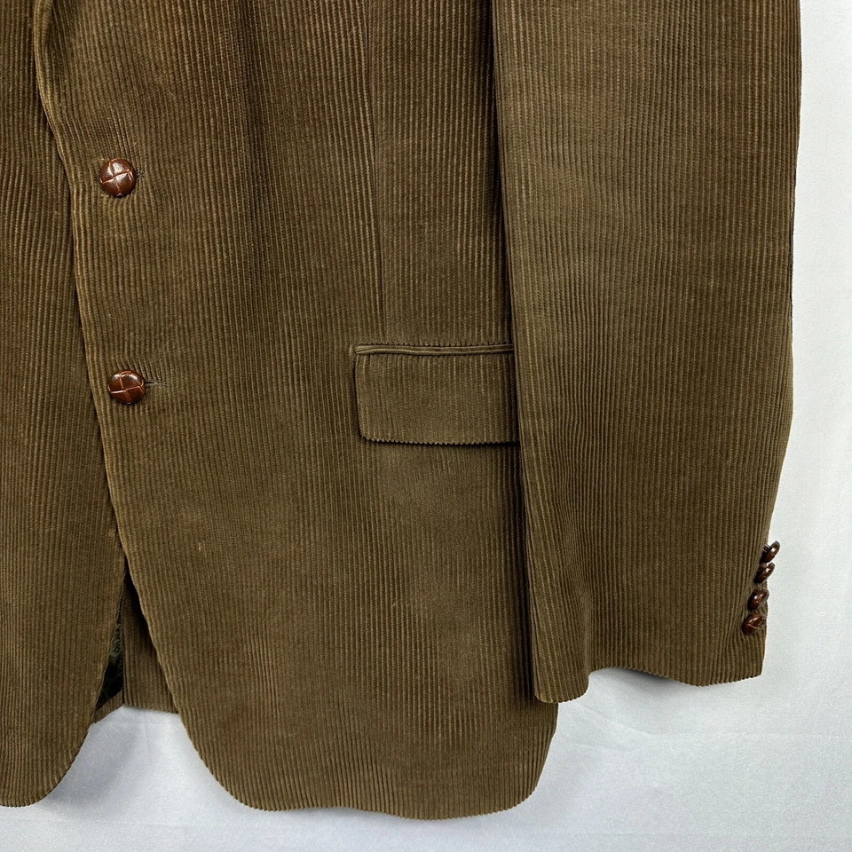 Ralph Lauren Corduroy Blazer Mens 48L Sports Coat Brown Elbow Patch Jacket (46L) - Image 4 of 4