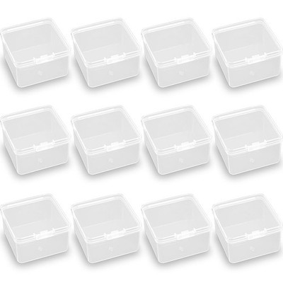 24 Pack Plastic Storage Cases with Lid, 2.28x2.28x1.22 Inchs, Square Empty Cl...