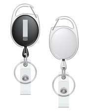 Retractable Badge Reel ID Card Holders Heavy Duty With Belt Clip Key Ring 2packs