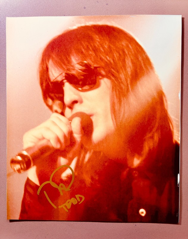 TODD RUNDGREN Signed 8X10 Pic•NAZZ UTOPIA•Signed 2002 Ticket stub included w/COA