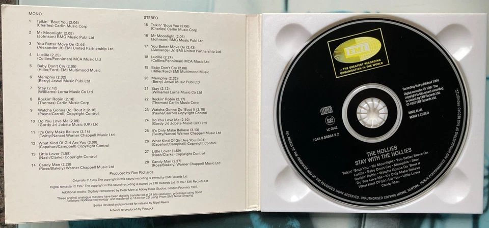 The HOLLIES Stay With The Hollies CD Digipak 1997 Both Mono & Stereo Versions VG - Image 3 of 4