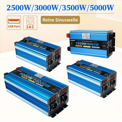 2500W 3000W 5000W 12V/24V - 230V Reiner Sinus Spannungswandler mit Fernbedienung
