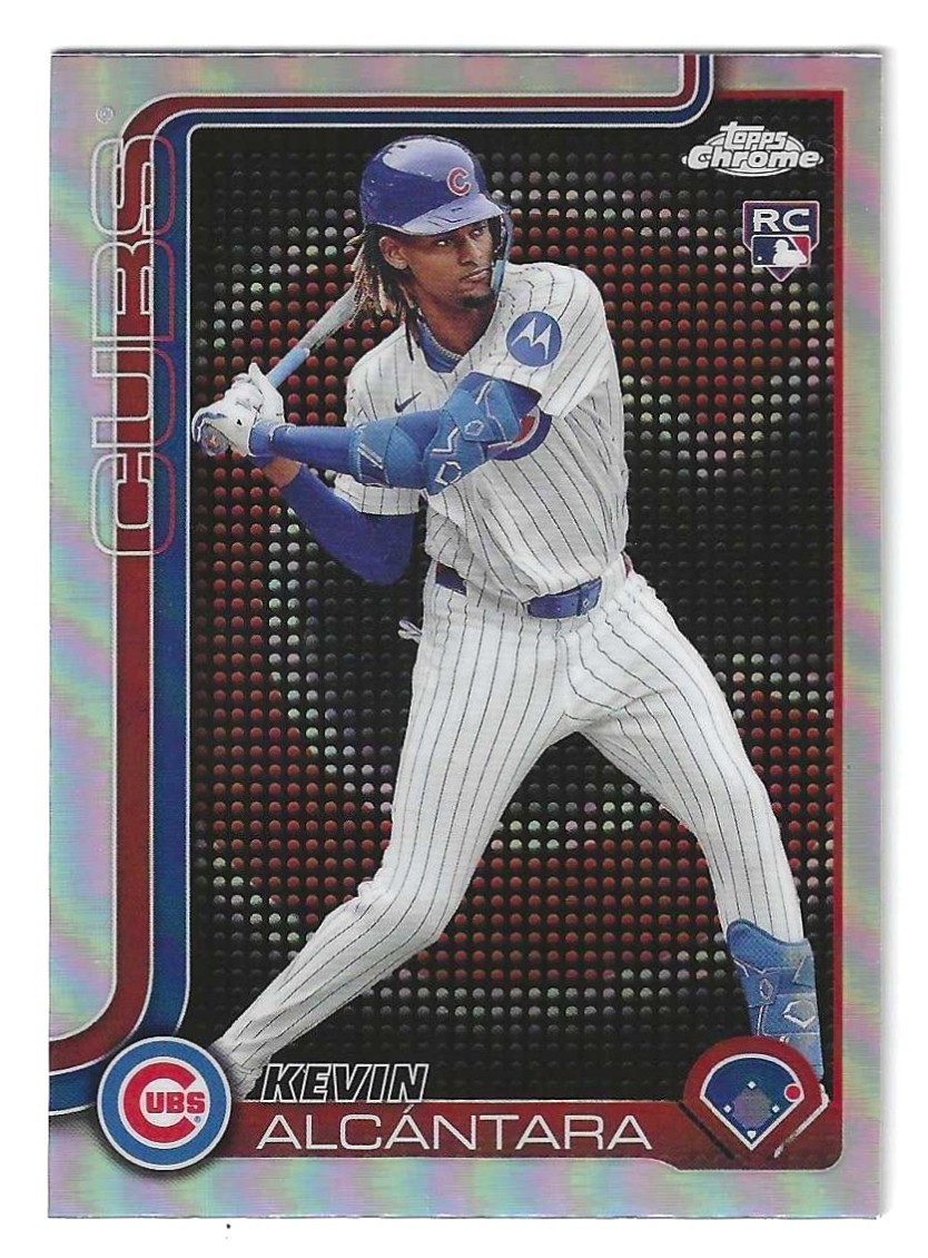2025 topps chrome # 173 kevin alcantara rc lightboard refractor sp