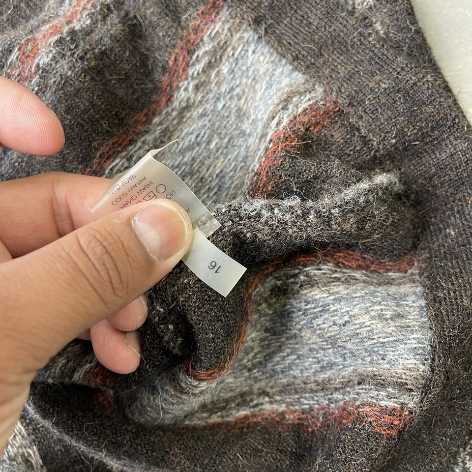 Peruvian Connection Women's Extra Small Alpaca Blend Long Cardigan Sweater Gray - Image 4 of 4