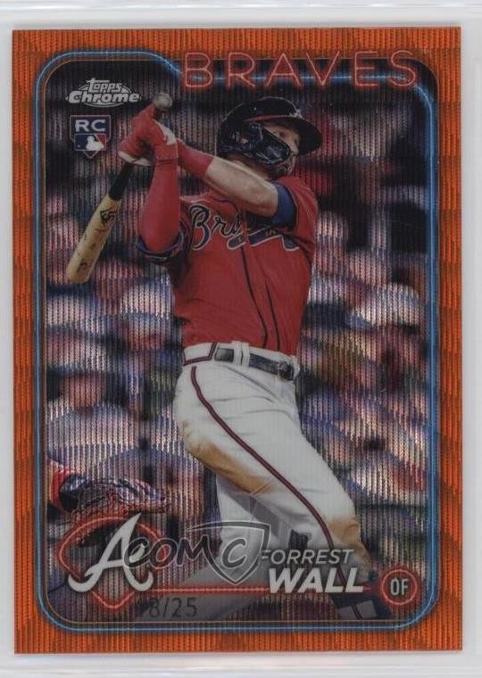 2024 Topps Chrome Orange Wave Refractor 18/25 Forrest Wall #176 Rookie RC 2oz