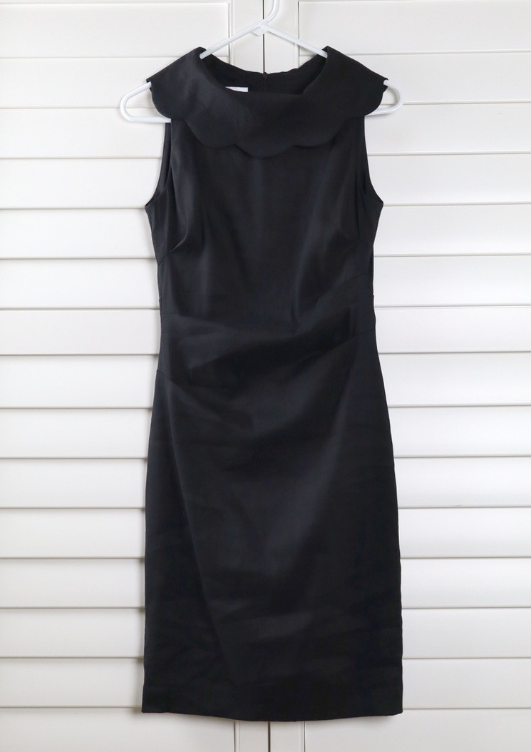 SARA CAMPBELL $168 Solid Black Lined Scalloped Pl… - image 5