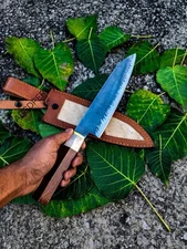 Hnadmade Chef Knife Kitchen Knife Ash Wood Carbon Steel Beautiful Knife