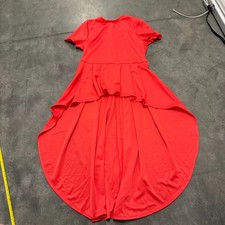 Size 1X - Ups & Downs Hi Low Dress Womens Red Pleated Waist Back Zip Ships Fast!