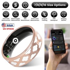Smart Ring Health Tracker Ring Fitness/Sleep/Stress/HRV Tracker Ring w/Case US