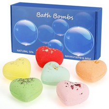 Heart-shaped Bath Bombs Gift Set Handmade Natural Bath Bomb for Women Floatin...