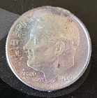 1960-P Roosevelt Dime 90% Silver 10c US Coin Phila. Mint Circulated GREAT TONING