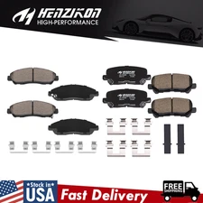 Front And Rear Ceramic Brake Pads w/ Hardware for Honda Pilot Acura MDX ZDX New.