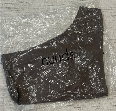 Nuuds Women s Mocha One Shoulder Bodysuit Size L NWT In Bag