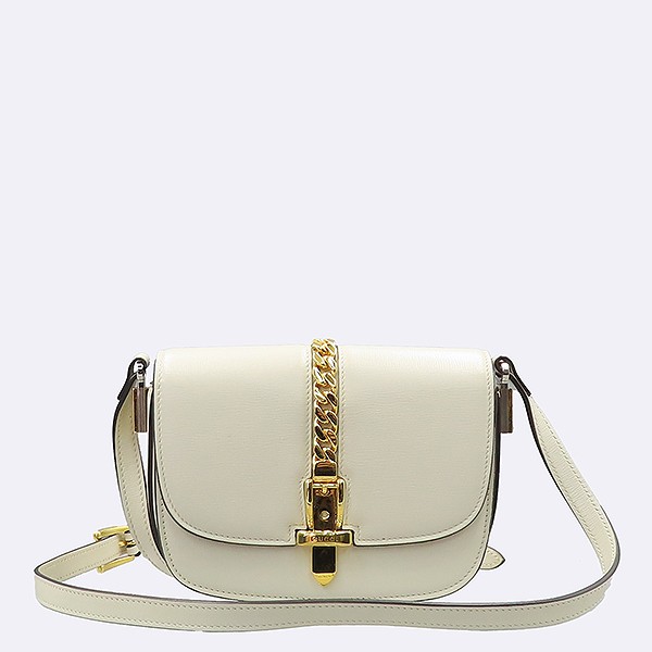 Gucci Sylvie 1969 Mini Crossbody Bag in White Leather