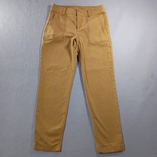 Eddie Bauer Straight Mid Rise Flat Front Brown Khaki Pants Womens Size 2