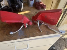 2003 Honda XR650R Left & Right Side Hand Guard Brush Guards Plastic Red Levers