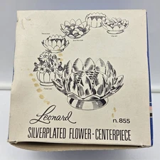 Vtg Leonard Silverplated Flower Centerpiece Bowl – No. 855 – New Open Box
