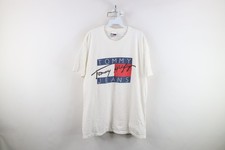 Vintage 90s Tommy Hilfiger Mens Large Distressed Spell Out Big Logo T-Shirt USA