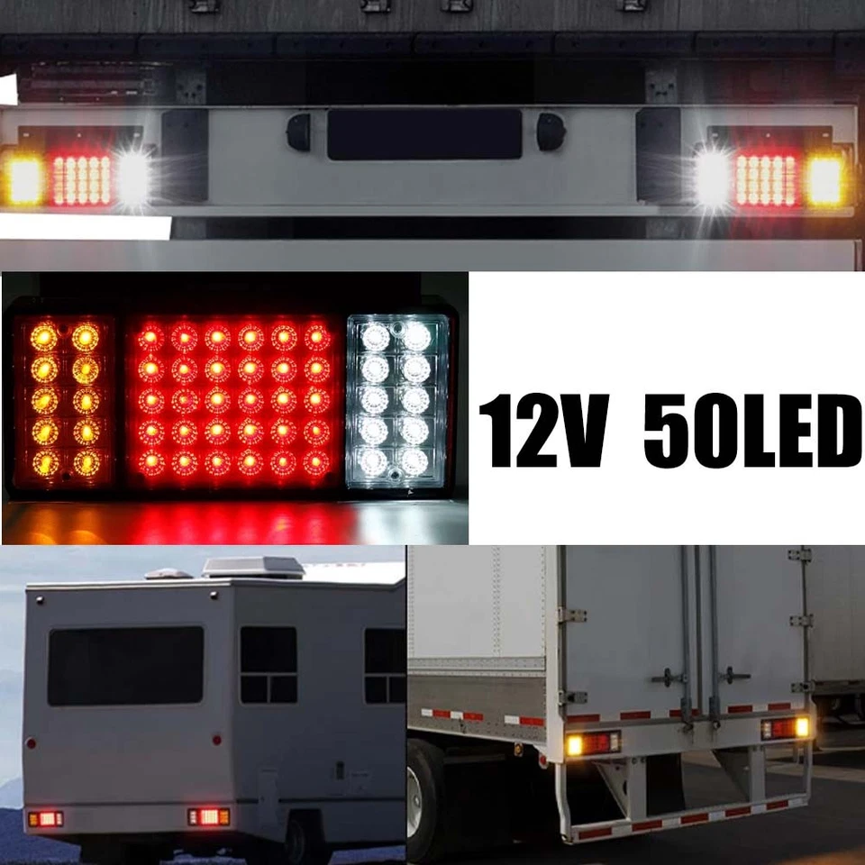 12V 50 LED Rear Tail Light For GMC for Isuzu Elf Truck NPR NQR NRR NKR NHR 1984+ Foto 4 de 4