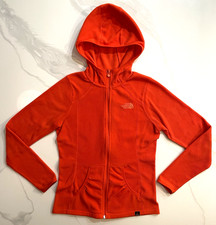 The North Face Women's Size XS Orange Fleece Hooded Full Zip Polartec Jacket